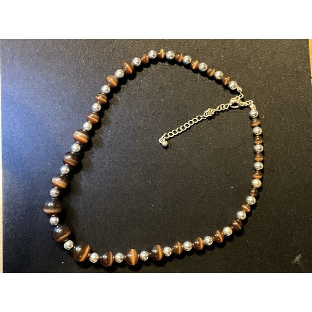14in Tiger Eye Graduated Costume Necklace